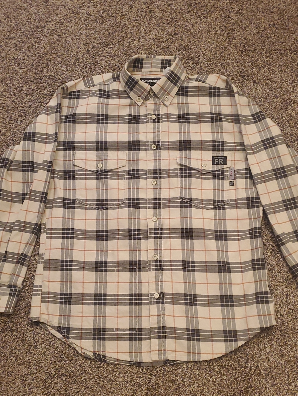 Wolverine Fire Resistant FR Cat 9.2 ATPV Men’s Long Sleeve Button Down Shirt L